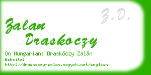 zalan draskoczy business card